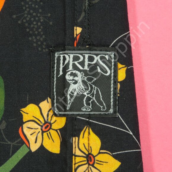 PRPS Shirt Mens M Black Floral Button Down Hawaiian Short Sleeve Cotton - Picture 6 of 6